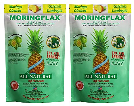Moringflax Bag Formula 100 Natural Canadian Flax Seed with Garcinia Cambogia and Moringa Oleifera Bag, Tan, 16 Ounce - 2 Pack