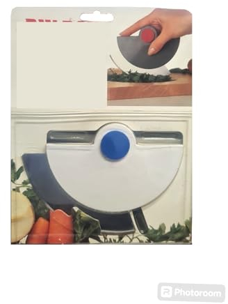 Generico Mezzaluna Din Don la mezzaluna che trita e sminuzza con facilità Colore cerchio centrale assortito Rosso o Blu