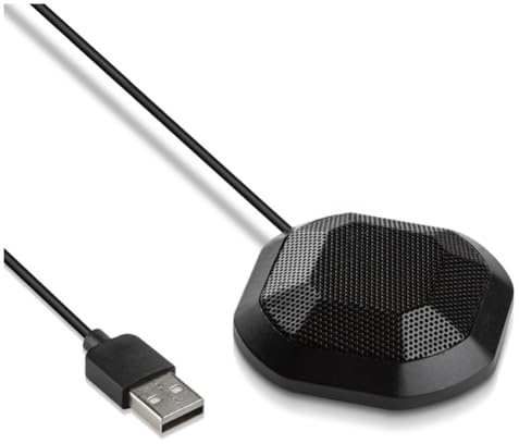 Osmond USB konferensmikrofon 360° rundstrålande kondensatormikrofon för dator med tyst plug and play-knapp för bärbar dator