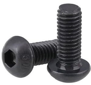100 Uds M5x10mm tornillo semicircular cabeza plana negro M5 perno de acero al carbono cabeza hexagonal tapa