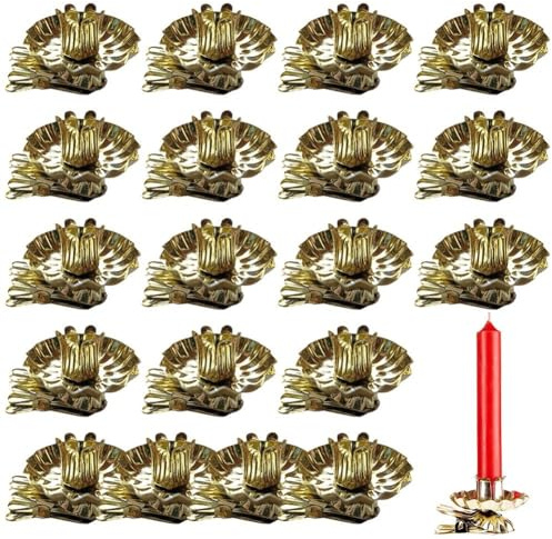 Ymxygz 20pcs Christmas Tree Candle Holder Clip on Candle Holders Window Candle Holder Clamps Traditional Vintage Candle Holders with Clip