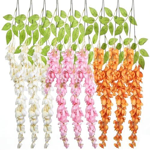 Domigard Fiori artificiali, come veri, resistenti alle intemperie, in plastica UV, per esterni, per casa, ufficio, matrimonio, fidanzamento, decorazione da tavolo (arancione)