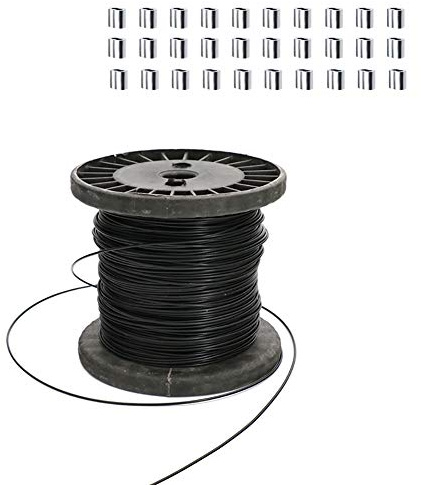 rostfritt stål, trådkabel Vinyl Coated 304 Stainless Steel Wire Rope Cable 7x7 Braided 0.8mm 1mm Diameter 328FT 100m Length(Dia0.032/0.8mm)