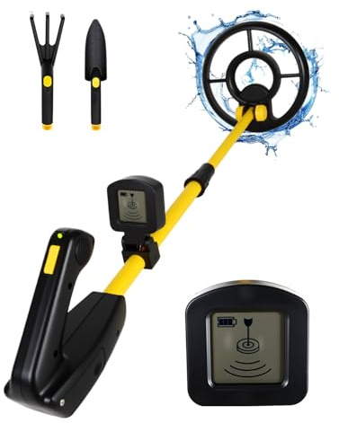 Joyaire Detector de metales para niños, bobina de búsqueda de 7.4 pulgadas con pantalla LCD, detector de oro impermeable, 1 libra ligero, 24 a 35 pulgadas, plegable y ajustable, para niños y niñas