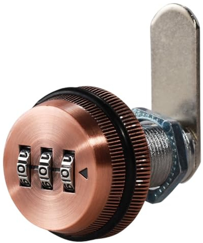 Cerradura de combinación con código de contraseña, cerradura de leva, para gabinete, cajón, buzón, casillero, protector de código de paso de 3 dígitos (cilindro de cobre de 30 mm)