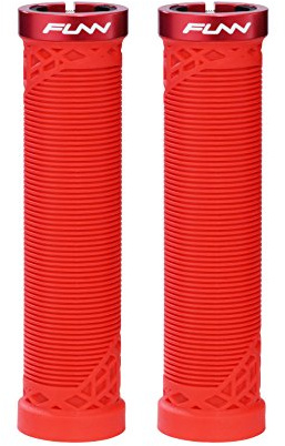 Funn Hilt Poignées de Guidon VTT avec système de Verrouillage Simple, légères et ergonomiques, avec Un diamètre intérieur de 22 mm, poignées de Guidon de vélo Uniques avec Motif (Rouge)