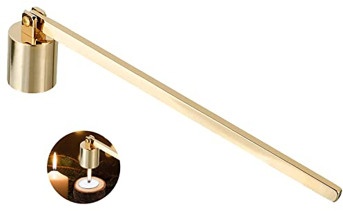 CC wonderland zone Kerzenlöscher-Candle Extinguisher–Dochtlöscher - Zubehör mit langem Griff Qualität Edelstahl Gefertigt Candle Snuffer,Gold(Zylindrische Form)