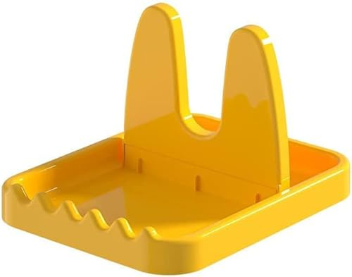 Coperchio e Poggia Cucchiaio, Supporto per Cucchiaio da Cucina, Porta Coperchi Pentole, Salva Spazio Per Cucina,Per Riporre Taglieri, Coperchi di Pentole (Giallo)