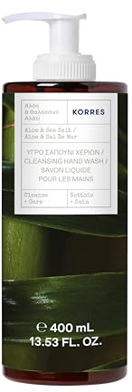 KORRES ALOE & SEA SALT flüssige Handseife, reinigt sanft & erhält die Feuchtigkeit der Haut, mit Meersalz Duft, silikon-& parabenfrei, vegan, 400 ml