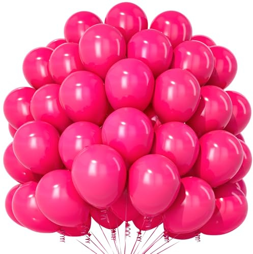 Teselife Fucsia, 100 Pezzi 12 Pollici palloncino Opachi, Lattice Fucsia per Donne Ragazze Compleanno Anniversario Matrimonio Fidanzamento Baby Shower Decorazioni