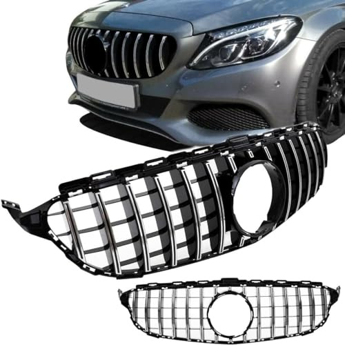 LJWAN Parrilla Delantera de Coche para Mercedes S205 W205 2014-2018, Parrilla del radiador Delantero Rejilla Central de Parachoques Delantero