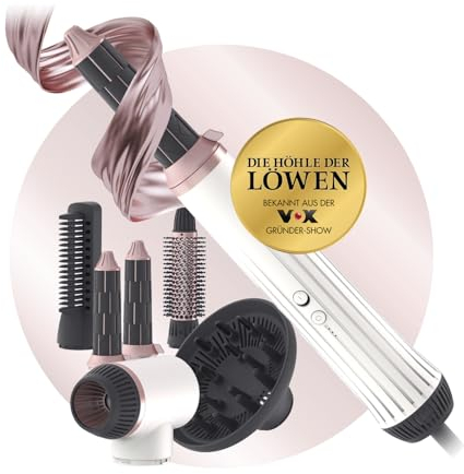 MY BEAUTY STYLER 7-teiliges Set, Hairstylings wie vom Profi | Kreiere mühelos perfekte Locken - die Haare werden automatisch angesaugt und aufgedreht | Multi-Styler mit 6 Aufsätzen