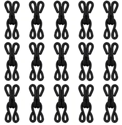 JiuRuLia 15 Pairs Fabric Covered Hook and Eye Closures Black Latch Sewing Fastening Material Bra Hook Eye Closure Sewing Accessories for Clothing Bra Skirt Jacket