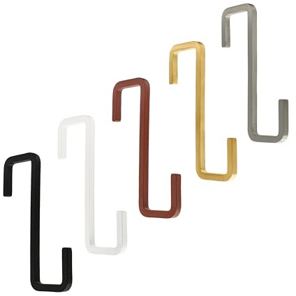 Natural Goods Berlin 3x GARD Haken RECHTECK - S Haken Schwarz Metall 30 x 100 mm - Haken für Kleiderstange - Garderobenhaken zum Einhängen - Kleiderhaken für Stange, Garderobe, Küchenhaken