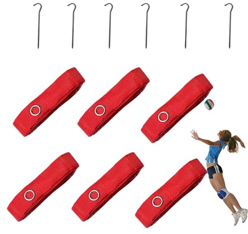 Linien Für Beachvolleyball, 8x16m, Beachvolleyball Linien Mit Bodennägel Aus Edelstahl, Spielfeldmarkierung Courtline, Spielfeldmarkierung Verstellbar, Anti-Ultraviolett Und Anti-Aging