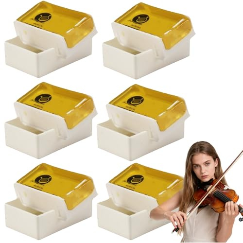 6 Pcs Natural Rosin,Low Dust Violin Rosin,Natural Light Rosin with Case for Violin,Viola,Cello Bows,Cello Rosin,Violin Rosin for Bow,Professional Universal String Music Accessory for All Levels