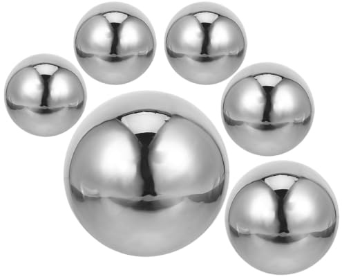 YARNOW 6 st rostfria trädgårdsbollar sfär för utomhusgräsmatta uteplats dammdekoration spegel reflekterande silverkulor 6'' 4'' 3.2'' 3''
