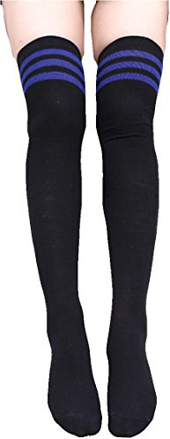 krautwear® Damer flickor extra långa strumpor överknä knästrumpor overknee långa randiga cheerleader knästrumpor ränder