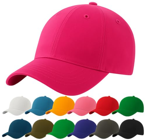 4sold Baseballkeps unisex, i bomull, ren färg, baseboard basebollkeps, fuchsia, En Storlek