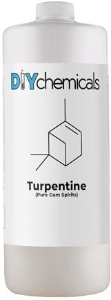 DIYChemicals Premium Turpentine Oil - High-Purity Pine Resin Solvent for Painting, Wood Polishing & Varnish Thinning - Eco-Friendly, Made in USA | Versatile Paint Thinner - 8 fl oz