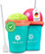 Magic Freez Slushy Maker – Tragbarer Slushy Becher aus Silikon mit 2-in-1 Strohhalm und Löffel – Slush Ice Maker für erfrischende Slushies – Slushi Cup zum Slush Eis selbermachen – 370ml