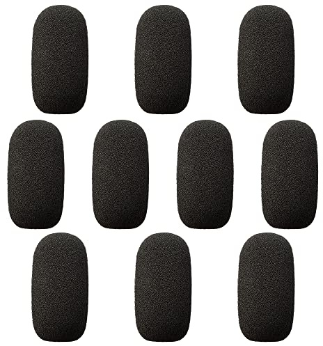 VELKPRO 10-Pack Small Foam Windscreens for Lavalier Mics - High-Density Foam Mic Covers for Headset Protection
