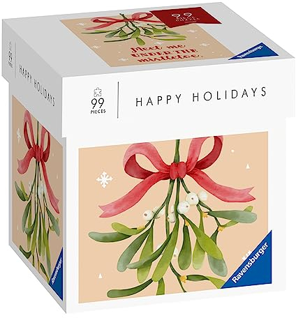 Ravensburger Puzzle 17358 - Happy Holidays - Meet me Under The Mistletoe - 99 Teile Puzzle Moment Weihnachtspuzzle, kleines Puzzle