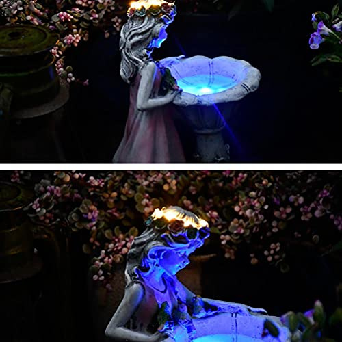 Ozgkee Jardin Jardin, 36 * 23 * 16 Solaire Résine Ange Figure Sculpture Étanche Jardin Villa Cour Jardinage Décoration Statue