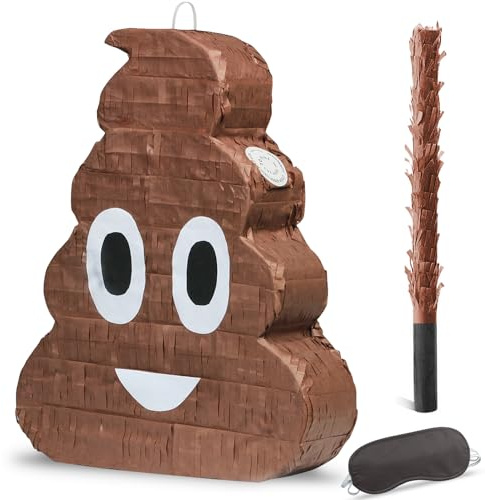 Poop Pinata Funny Kids Birthday Fiesta Decorations Party Favors for Birthday Anniversary Celebration Cinco de Mayo Fiesta Supplies