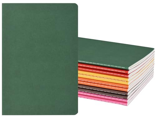 ZCZN A5 Lined Notebooks, 12-Pack, 60 Pages Each, Soft Cover Note Pads Set, 6 Vibrant Colours - Ideal for School, Study, Note-Taking