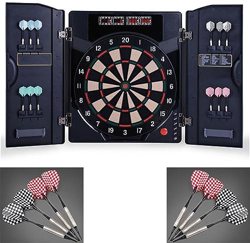 Electronic Dart Board Set with Built-in Score Counter and LCD Display - Multi-purpose Entertainment Dart Board for Office, Garage