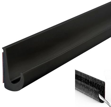 Inscrip RV-Regenrinnen, J Shape RV Regenrinne, Regenrinnen, J-Förmige Dachregenumleitung, Selbstklebende PVC J-Form RV Regenrinne, für Fahrzeug, LKW, Wohnmobil, Boot, Auto, Van, Tür (Schwarz, 5M)