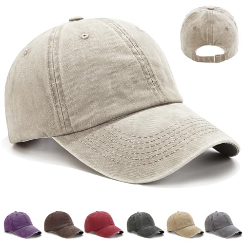 CWENDANER Unisex Baseballkappe, Baseball Cap Damen Herren 100% Baumwolle, Vintage Basecap Kappe, Verstellbar Schildmütze Für Sport Reisen Drauße, Einfarbig, Einheitsgröße Baseballmütz