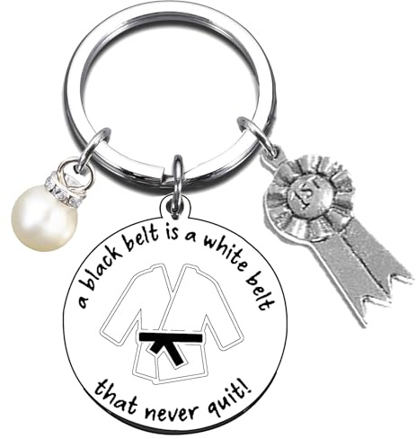 Karate Gifts Karate Lovers Keychain for Christmas Birthday Graduation Inspirational Gifts for Instructor Sensei Taekwondo Teacher Black Belt Coach Jewelry Martial Art Keyring for Women Men Boys Girls