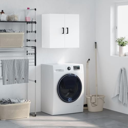 Boltkex Armoire murale blanche en bois - 60 x 31 x 60 cm - Meuble de rangement pour salon, chambre à coucher, couloir, bureau - Armoire multifonction avec étagère et fonction organiseur