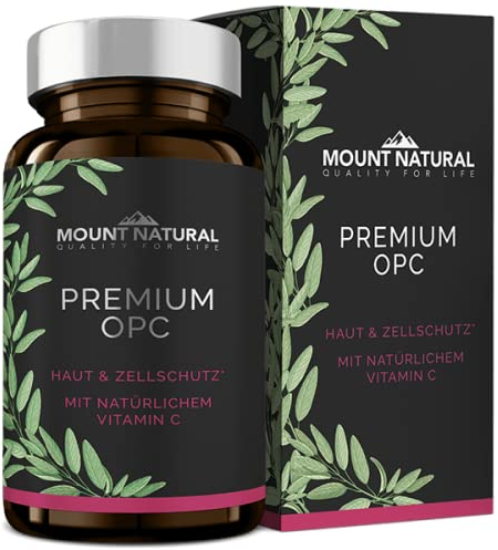 Premium OPC Pure – nur hochwertige OPC-Moleküle (Dimere-Tetramere) aus Spanien, hochdosiert 230mg/Kapsel. Laborgeprüft, ohne Zusatzstoffe, vegan.