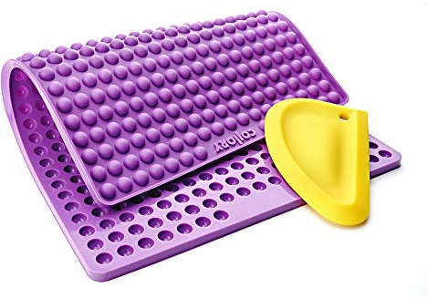 Collory® mini Halbkugel (1cm) Silikon Backmatte und Teigschaber Set zur Herstellung von Hundekekse und Hundeleckerlies DIY, Katzen Leckerli, Hitzebeständig & Antihaftend, Lebensmittelecht BPA-frei