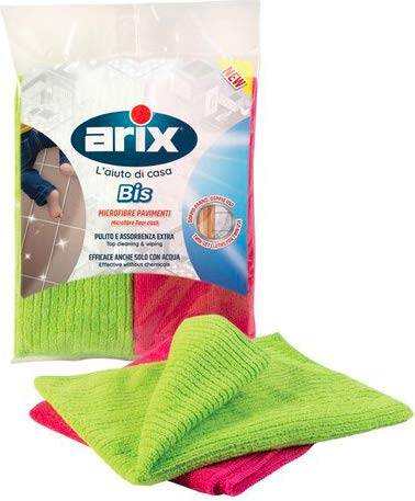 Arix | Bis 2 Panni Pavimenti 40x50 cm, Panni in Mivrofibre per Pavimento Cucina e Bagno, Pulito e Assorbenza Extra, Adatti a Tutte le Superifici, Straccio Pavimenti, Panno Per Spazzolone