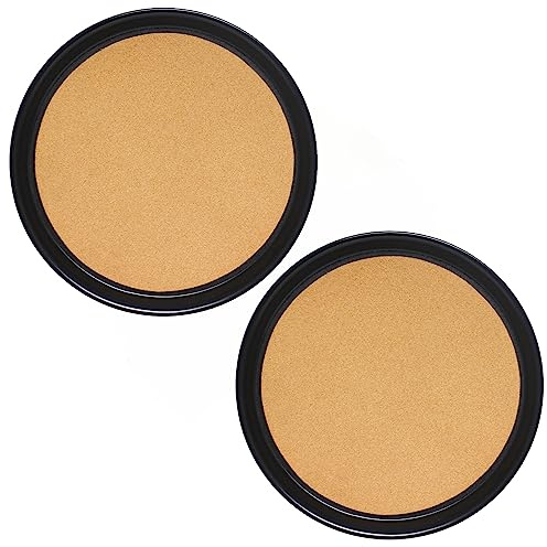 TrueCraftware- 14” Round Anti-Slip Serving Tray with Cork Surface Black Color Set of 2- Multi-Purpose Serving Trays Food Server Food Service Trays for Restaurant Parties Breakfast Cafe Bar