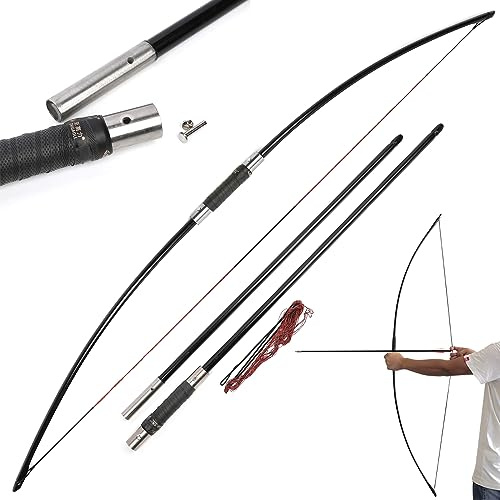 surwolf 25-120 lb. Split longbow Takedown English Longbow Archery recurvebow set Traditional Recurvebow Huntingbow for Adult Archery Outdoor(100 lbs, bow)