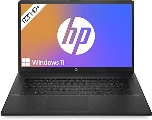 HP Laptop mit 17,3 HD+ Display, AMD Ryzen 3 7320U, 8GB DDR5 RAM, 512 GB SSD, AMD Radeon-Grafik, Windows 11, QWERTZ, Schwarz inkl. 25 GB Dropbox-Speicher für 12 Monate