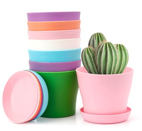 Pot de Fleur,Cache-Pots de Fleurs,Pot de Fleur Exterieur,Pot Plastique Plante,8pcs Pot de Fleur Plastique,Petit Pot de Fleur,Pot Rempotage,Pot Semis Plastique,Jardiniere Balcon,Pot Semis,Bacs à Fleurs