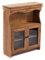 CREEDWOOD HÄNGESCHRANK mit Schnitzereien | Mahagoni Massivholz, 73cm | Wandschrank mit Glastüren, Küchenschrank, Holz Wandregal mit Haken, Hängevitrine Natur