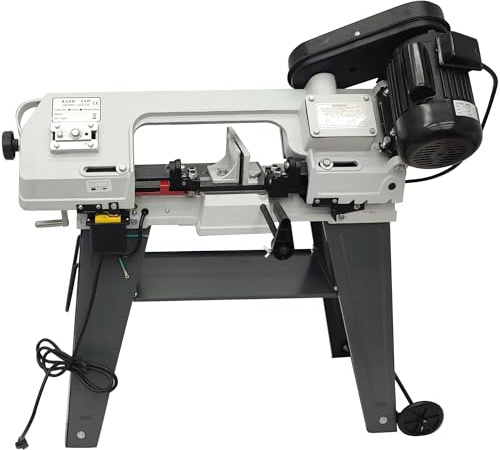 HQHAOTWU 110V Horizontal Vertical Bandsaw 1/2HP 420W Bench Top Metal Cutting Bandsaw Machine with 100x150mm Cutting Capacity Tilting Vise 0-45° Casters Work Light for Metal & Non-Metallic Materials