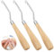 3 PCS 6.5 Inch Latch Hook Tool Set | Wooden Crochet Needle Kit for Hair Crochet, Rug Making, and Art Crafts | Ergonomic Grip with Silicone Cap