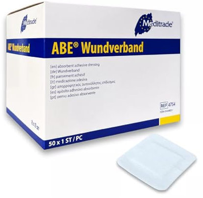 Wundpflaster Steril 8x10cm 50 Stück, Steriler Wundverband Pflaster Sensitiv Saugstark & Hautfreundlich, Wundauflage nicht haftend 4x5cm Akute Wundversorgung+E-Book (über Gesundheit)