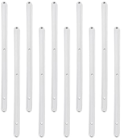 Paquete de 10 guías de cajón de 298 mm, deslizadores de plástico blanco, rieles de cajón de montaje lateral para oficina residencial, cocina, dormitorio en cajones ranurados
