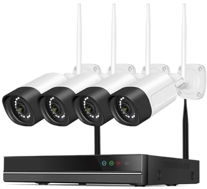 WAFOHSR Di Telecamere Sorveglianza Wi-Fi H.265 10CH NVR 5MP A Colori, Rilevamento Del Movimento Umano, Audio Bidirezionale, Set Sicurezza For Esterni Rilevamento Del Movimento