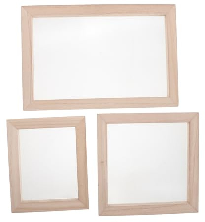 FONDOTIN 3 Stück Selbstgemacht Papierherstellungsrahmen mit Drahtgewebe Schöpfrahmen für Papierbasteln und Trockenblumenprojekte Verschiedene Größen (Mittel Klein)
