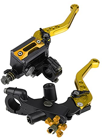 Bromshandtag Clutch Master 1 par 7/8 tum (22 mm) Universal Motorcykel Broms Reservoir Spakar (guld)